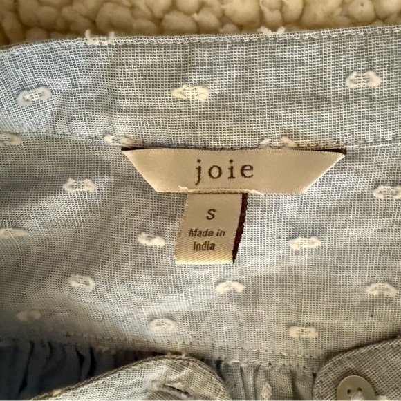 Joie Adel Cornflower Blue Swiss Dot Shirt Dress Small - Picture 13 of 16